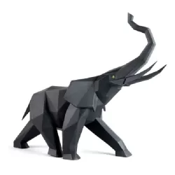 Elefante, Origami (nero) - Lladrò