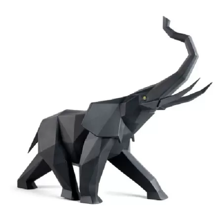 Elefante, Origami (nero) - Lladrò