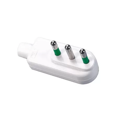 Spina angolare piatta 10 amper bianca