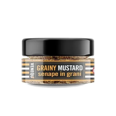 Grainy Mustard - Senape in Grani - In vasetto vetro Gr. 120 - Venequ