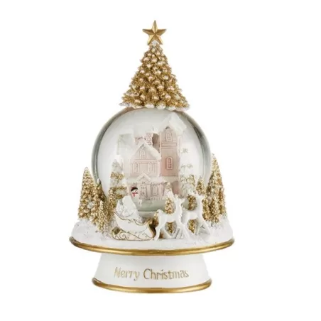 Paesaggi di notte, Boule de neige paesaggio invernale con carrillon - L'oca Nera