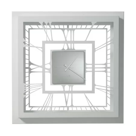 Orologio Olimpo Grande, Bianco marmo, bianco marmo e nero - Arti e Mestieri