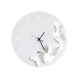 Orologio Butterfly Spring, Bianco - Arti e Mestieri