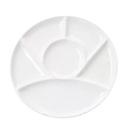 Piatto fonduta bianco Cm.22