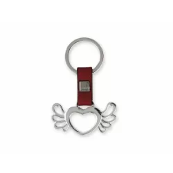 Portachiavi ad anello cuore con ali - Thun