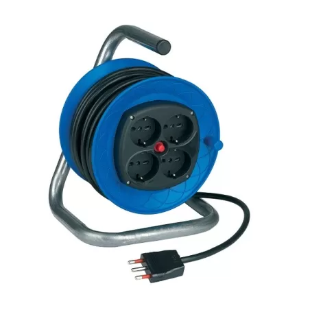 Avvolgicavo 4 prese bipasso schuko spina 16 amper - 25 metri