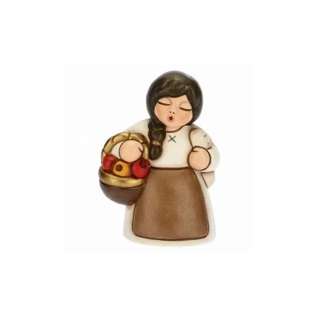 Donna al mercato presepe classico, bianco - Thun