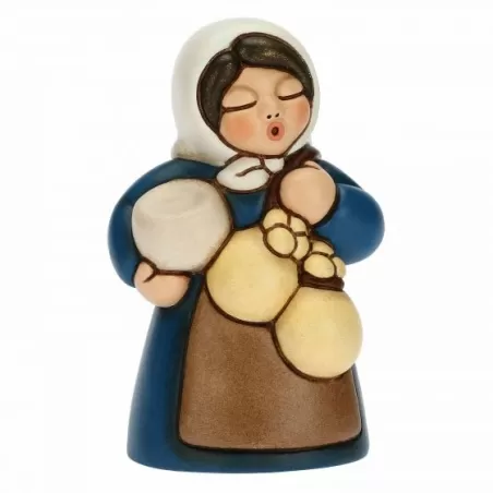 Donna con formaggi presepe classico, blu - Thun