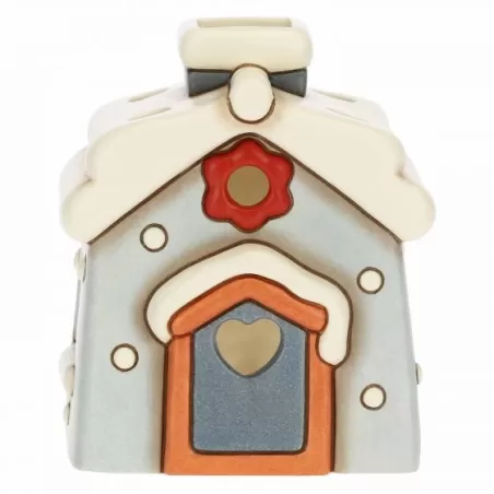 Tealight casetta Regali d'inverno, blu - Thun