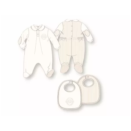 Confezione tutina e bavaglino Angel neutral - Thun