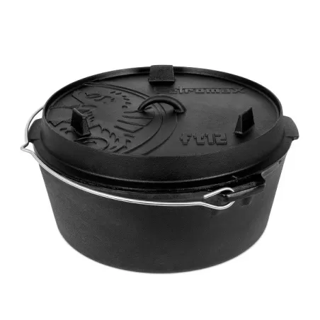 Dutch Oven ft12-t in ghisa con base piatta ideale per 14-20 persone - Petromax