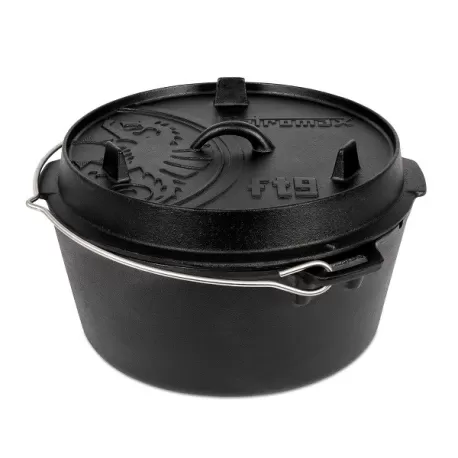 Dutch Oven ft9-t in ghisa con base piatta ideale per 8-14 persone - Petromax