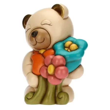Teddy primavera con mazzo di fiori - Thun