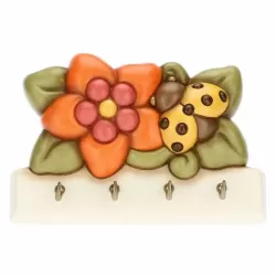 Appendichiavi 4 ganci con fiore e coccinella - Thun