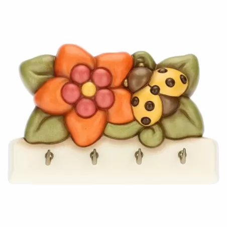 Appendichiavi 4 ganci con fiore e coccinella - Thun