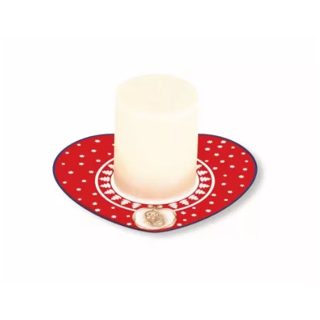 Candela con piattino cuore - Thun