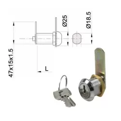 Cilindro levetta 180° destra Mm.20