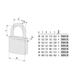 Lucchetto ottone Mm.60