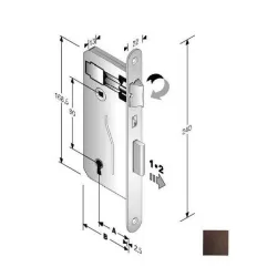 Serratura mobili infilare Mm.8x90 E25