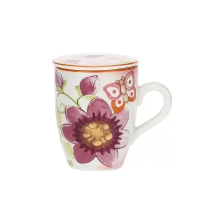 Mug con coperchio Fiori e Fantasia - Thun