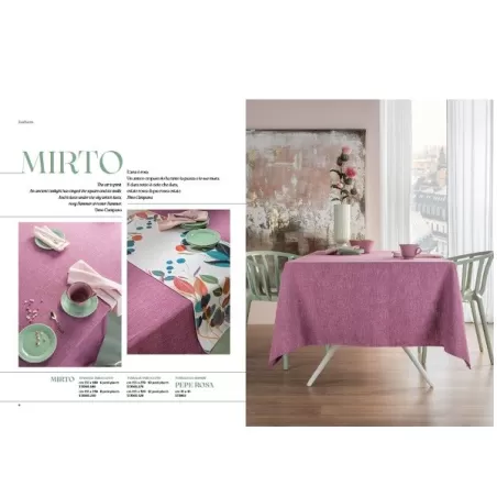 Mirto, Tovaglia antimacchia Cm.155x320, 12 posti - L'oca Nera