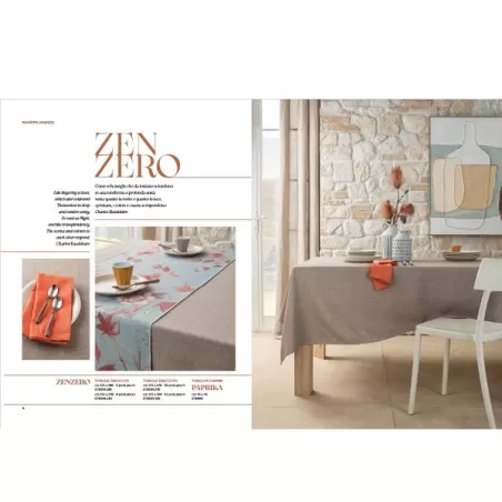 Zenzero, Tovaglia antimacchia Cm.155x320, 12 posti - L'oca Nera
