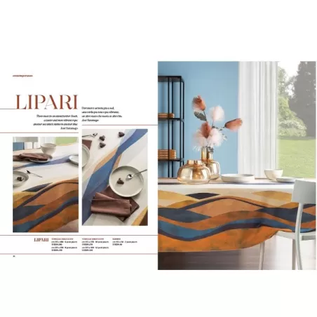 Lipari, Tovaglia antimacchia Cm.155x270, 10 posti - L'oca Nera