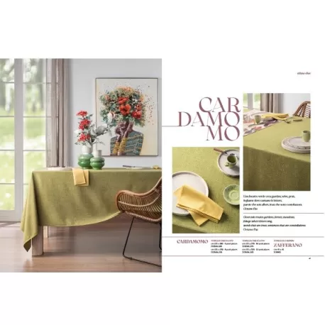 Cardamomo, Tovaglia antimacchia Cm.155x230, 8 posti - L'oca Nera