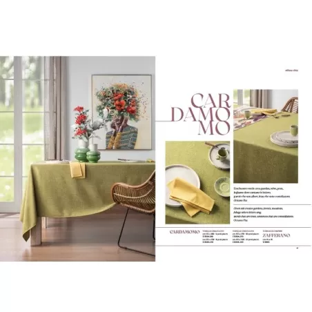 Cardamomo, Tovaglia antimacchia Cm.155x230, 8 posti - L'oca Nera