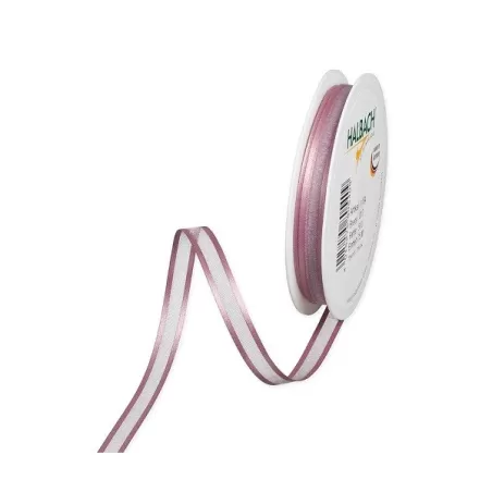 Nastro organza con bordi in raso Mm.10 bacca pallida Mt.1