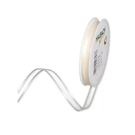 Nastro organza con bordi in raso Mm.10 crema Mt.1