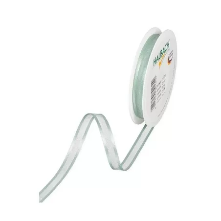 Nastro organza con bordi in raso Mm.10 verde menta Mt.1