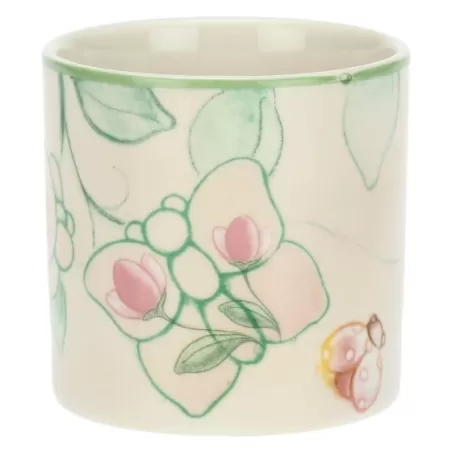 Vaso in stoneware farfalle e fiori, arancio - Thun