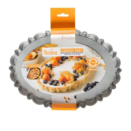 Stampo crostata ovale design tart Ø 29 x 20 x 3 h cm - Decora