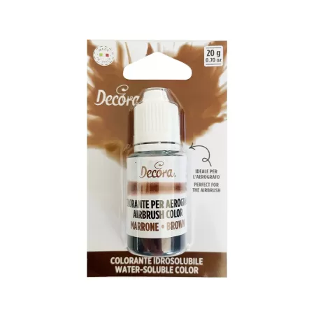 Colorante idrosolubile per aerografo marrone 20 g - Decora