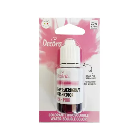 Colorante idrosolubile per aerografo rosa 20 g - Decora