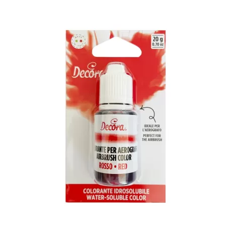 Colorante idrosolubile per aerografo rosso 20 g - Decora