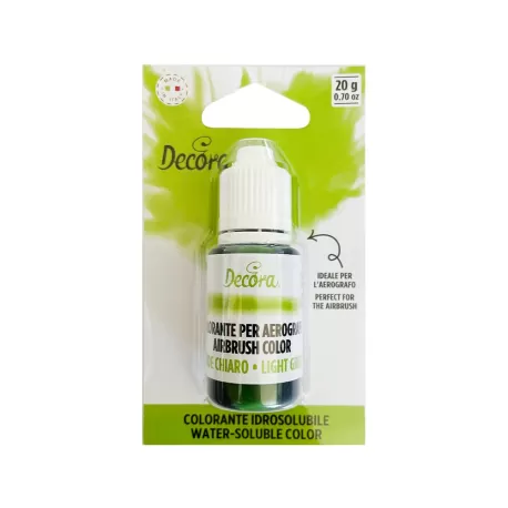 Colorante idrosolubile per aerografo verde chiaro 20 g - Decora