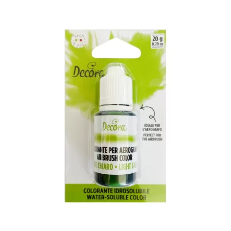 Colorante idrosolubile per aerografo verde chiaro 20 g - Decora