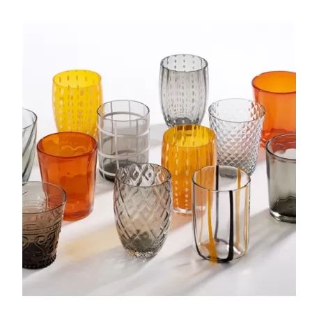 Meliting Pot, Bicchiere Bicolore arancio/grigio 6 pezzi - Zafferano