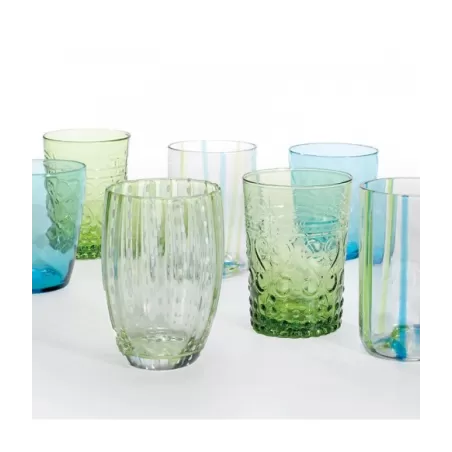 Meliting Pot, Bicchiere bicolore acquamarina/verde 6 pezzi - Zafferano