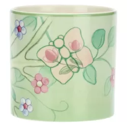 Vaso in stoneware farfalle e fiori, verde - Thun