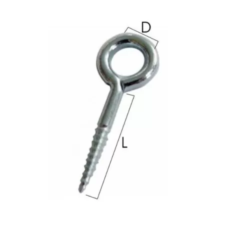Occhiolo vite zincato 21x80 Mm.4,50x30 D.12