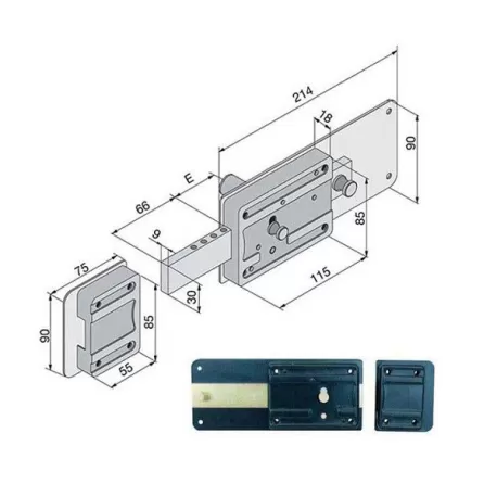 Serratura ferroglietto 6 mandate 012.50.50.1 Welka