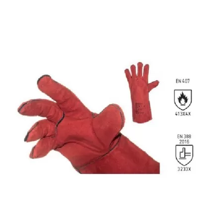 Guanto pesante anticalore in costa bovina - Interno in cotone - Barbero Pietro