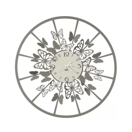 Orologio da parete Sfarfallio grande, Fango e avorio - Arti e Mestieri