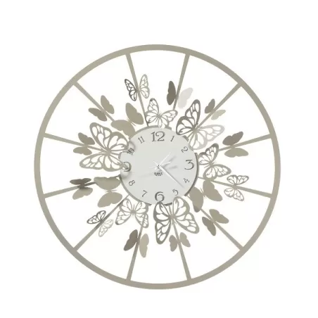 Orologio da parete Sfarfallio grande, Sabbia e bianco marmo - Arti e Mestieri
