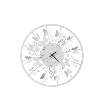 Orologio da parete Sfarfallio piccolo, Bianco marmo e bronzo - Arti e Mestieri