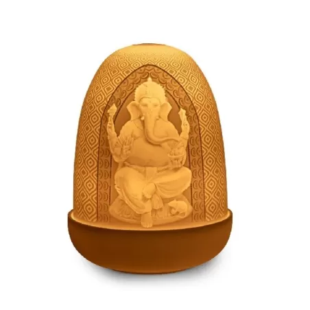 Lord Ganesha & Goddess Lakshmi Dome lamp - Lladro