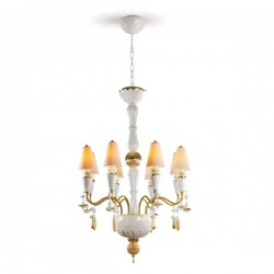 Ivy e Seed Chandelier 8 luci (S) (bianco - oro) (CE/UK) - Lladro